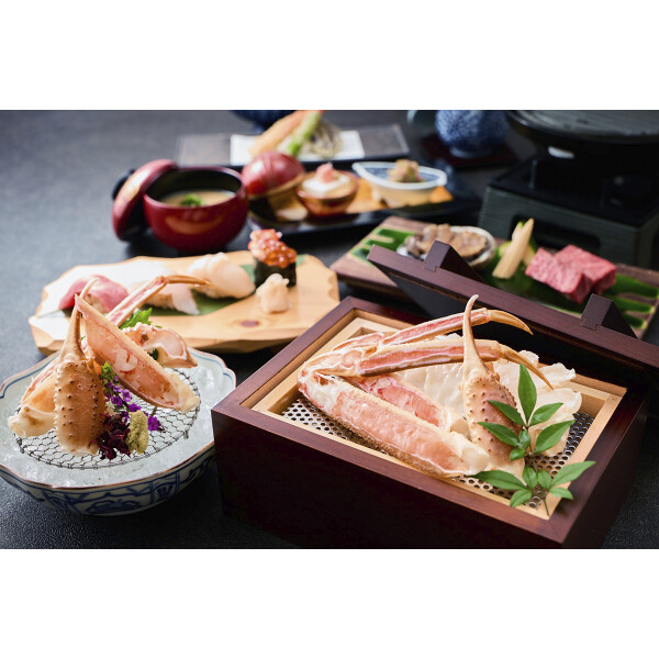 ずわいがにと本たらばがにを主役に、四季折々の旬の食材を使用したかに料理専門店。